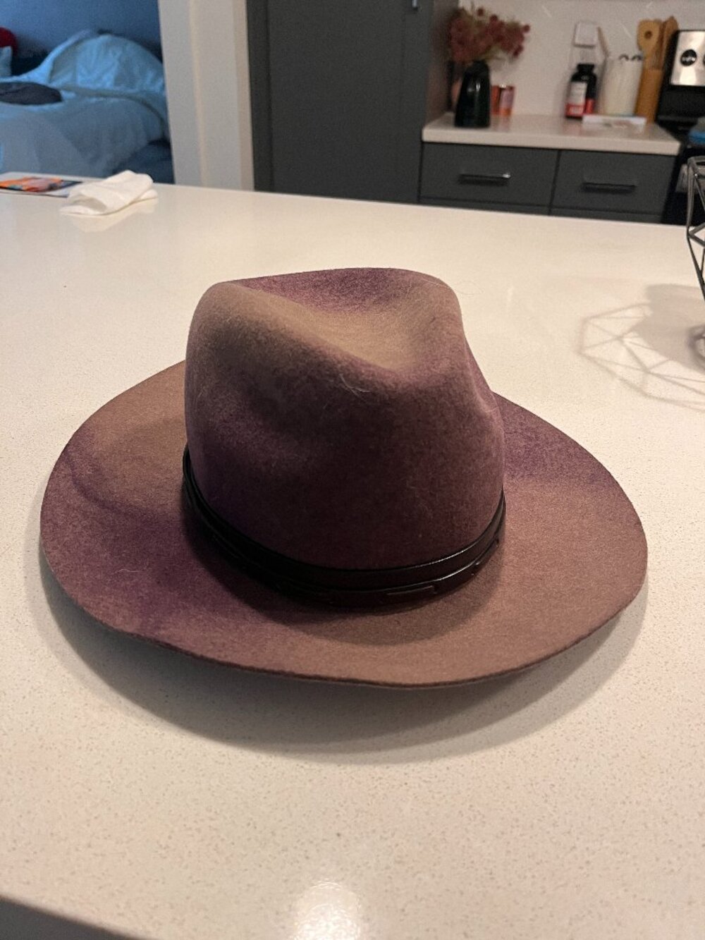 Goorin Bros 100% Wool Fedora Hat Small Mauve Purple Made in USA